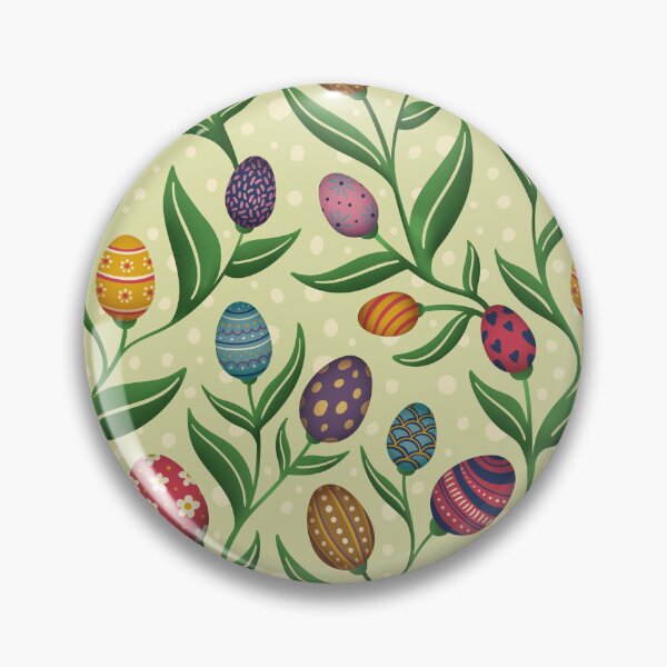 Item preview, Floral Easter egg pattern green – spring-like, playful design designed and sold by InkofNocturna.