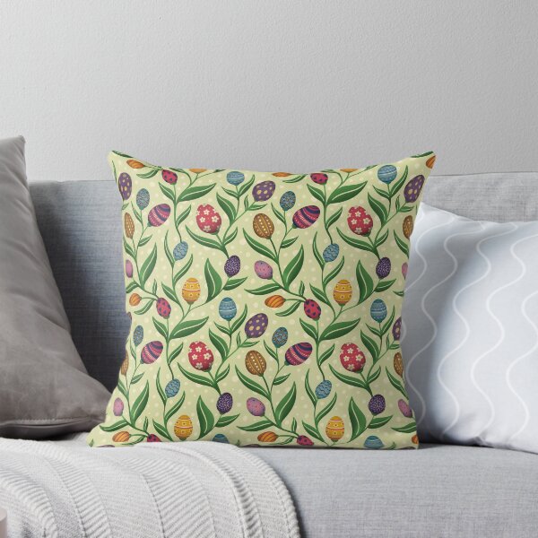 Item preview, Floral Easter egg pattern green – spring-like, playful design designed and sold by InkofNocturna.