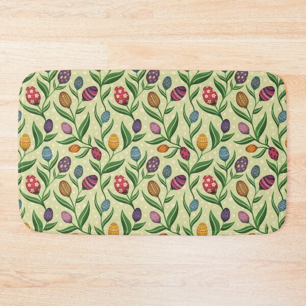 Item preview, Floral Easter egg pattern green – spring-like, playful design designed and sold by InkofNocturna.