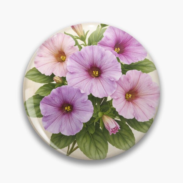 Item preview, Petunia Charm – Soft Trumpet Bloom Botanical Circle designed and sold by TheJoyfulPen.