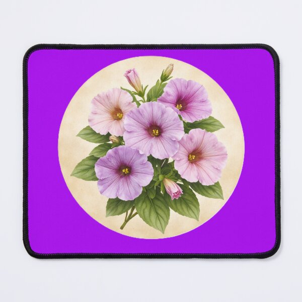 Item preview, Petunia Charm – Soft Trumpet Bloom Botanical Circle designed and sold by TheJoyfulPen.