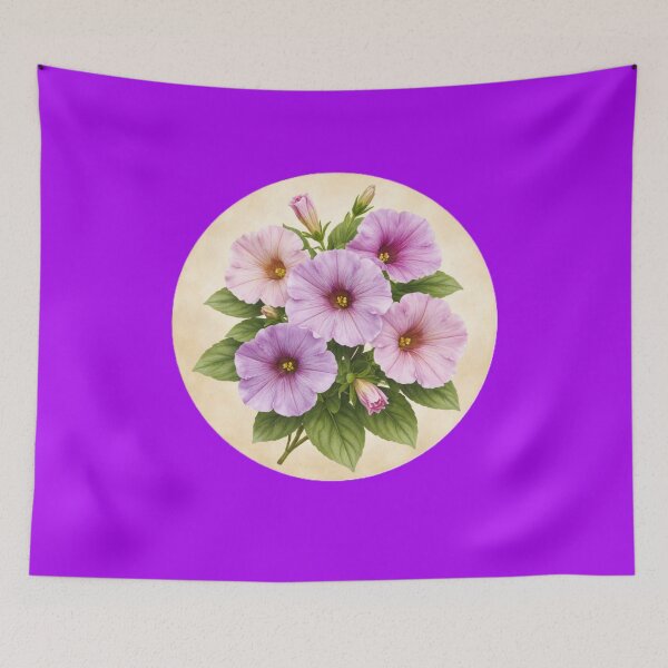 Item preview, Petunia Charm – Soft Trumpet Bloom Botanical Circle designed and sold by TheJoyfulPen.