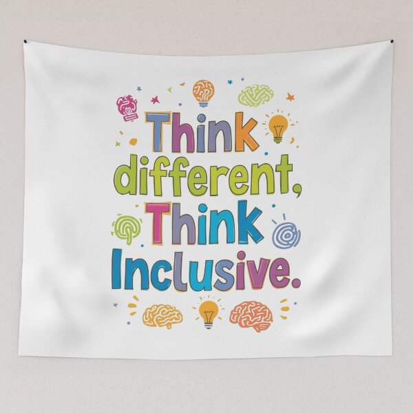 Item preview, Think Different Think Inclusive | Neurodiversity Message designed and sold by YvkafromPoland.