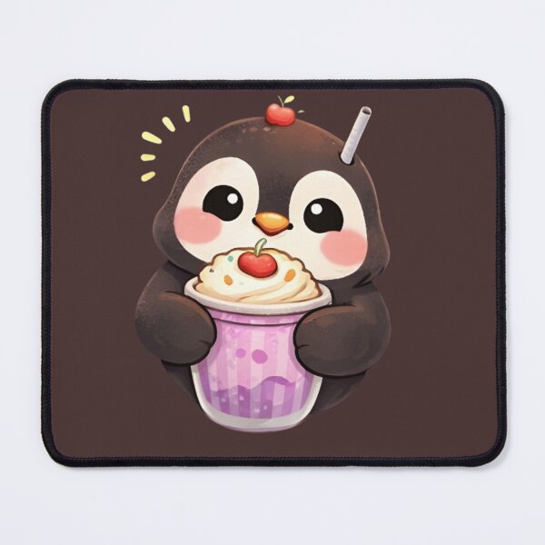 Item preview, Adorable Kawaii Penguin with Milkshake designed and sold by Trendora90.