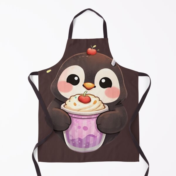 Item preview, Adorable Kawaii Penguin with Milkshake designed and sold by Trendora90.