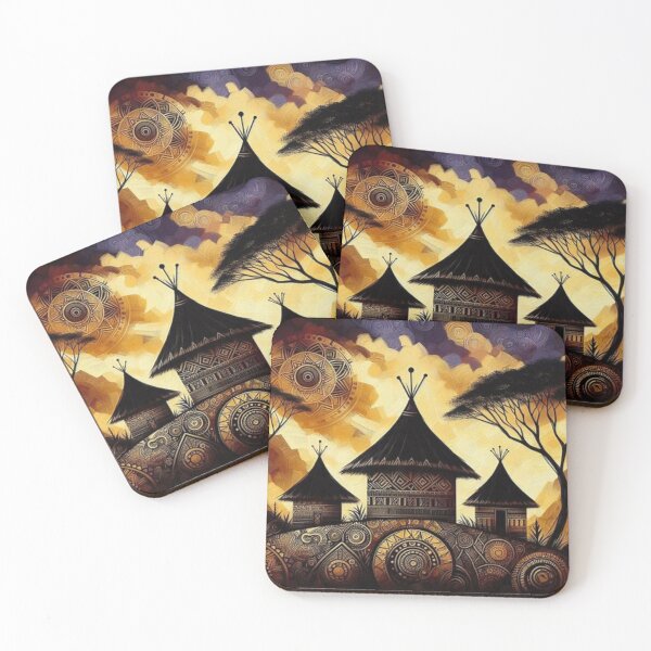 Item preview, Huts, Tribal Art Style  designed and sold by Shs-Kenya.