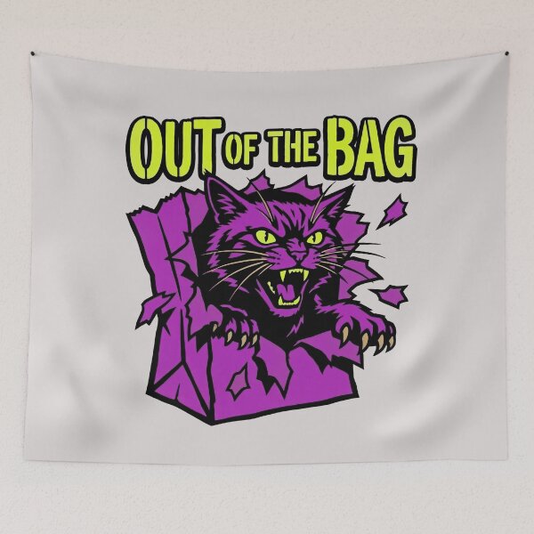 Item preview, Out Of The Bag Chaotic Cat designed and sold by KeremYurtseven.