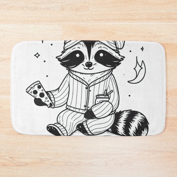 Item preview, Cute Pajama Raccoon with Pizza – Midnight Snack Funny Design designed and sold by Mitaudesign.