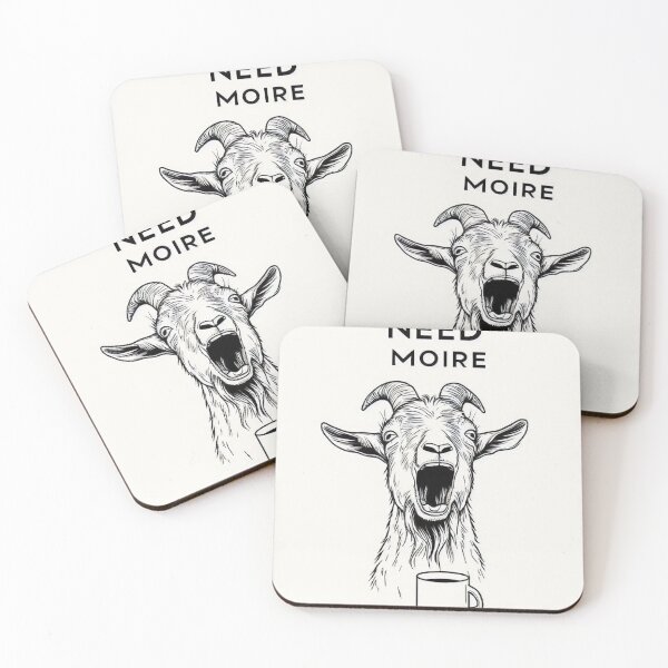 Item preview, Screaming Goat with Coffee Mug – Need More Coffee Funny Design designed and sold by Mitaudesign.