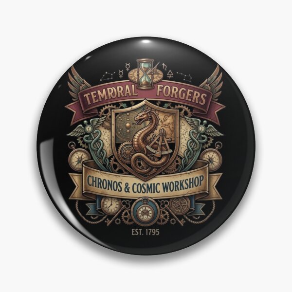 Item preview, Temporal Forgers – Chronos & Cosmic Workshop Emblem Design designed and sold by Dogandesighn.