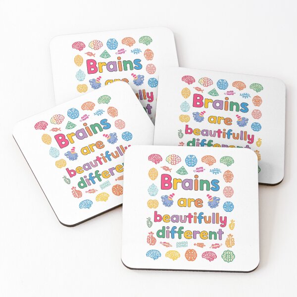 Item preview, Beautifully Different Brains | Neurodiversity Pride Quote designed and sold by YvkafromPoland.