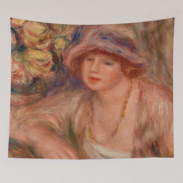 Item preview, Woman Leaning Femme Accoudee by Pierre-Auguste Renoir: Romantic Impressionist Portrait designed and sold by artofuniverse.