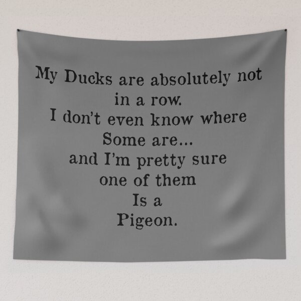 Item preview, My Ducks are absolutely not in a row. Quote, typewriter text, funny designed and sold by DebbieJoyArt.