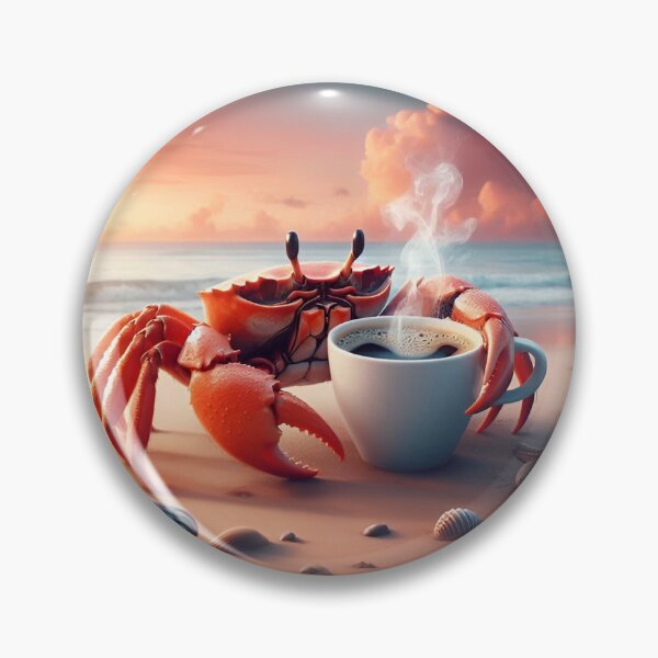 Item preview, Crab Drinking Coffee: “Crab Coffee” designed and sold by The Coffee Critters.