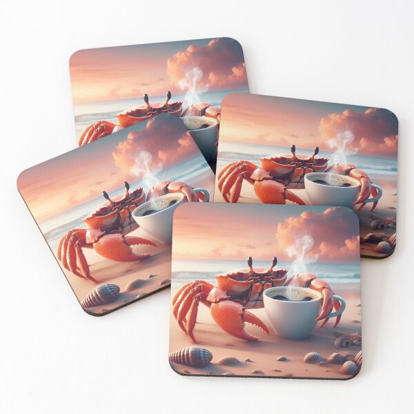 Item preview, Crab Drinking Coffee: “Crab Coffee” designed and sold by The Coffee Critters.