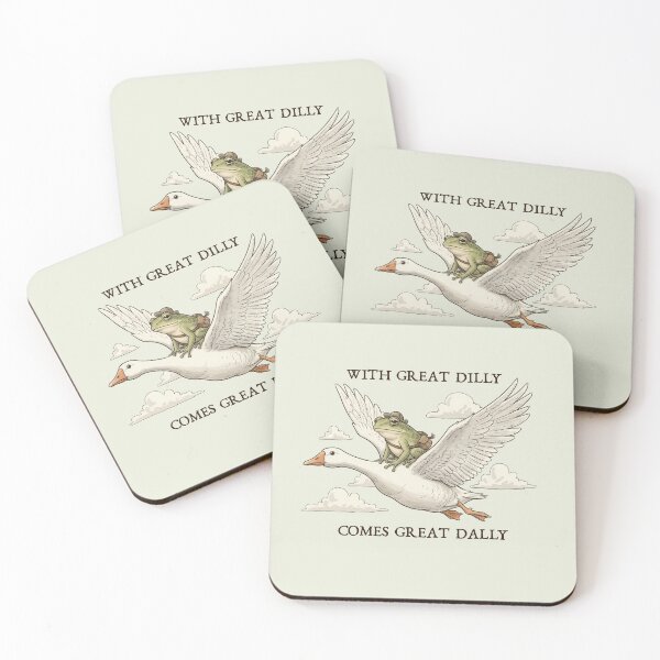 Item preview, With Great Dilly Comes Great Dally Storybook Frog Riding Goose Sticker designed and sold by DropsOfDopamine.