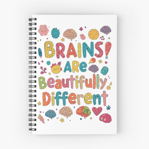 Item preview, Beautifully Different Brains | Neurodiversity Pride Quote designed and sold by YvkafromPoland.
