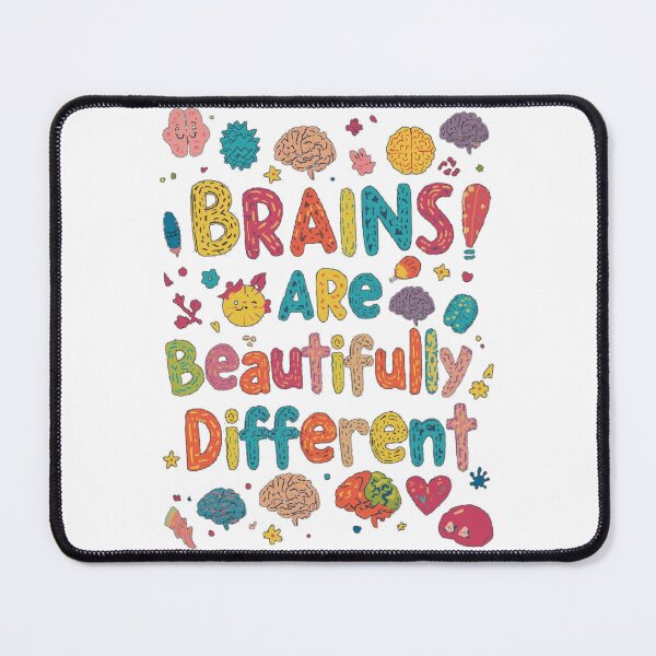 Item preview, Beautifully Different Brains | Neurodiversity Pride Quote designed and sold by YvkafromPoland.
