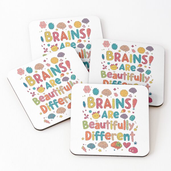 Item preview, Beautifully Different Brains | Neurodiversity Pride Quote designed and sold by YvkafromPoland.