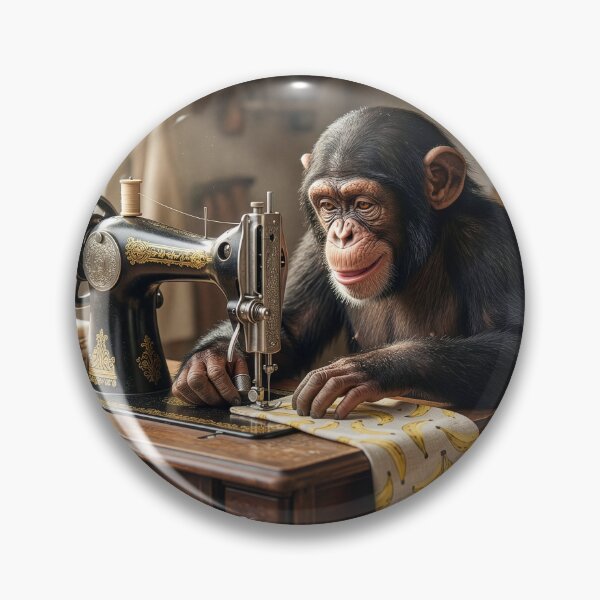 Item preview, Chimpanzee Sews a Pair of Banana Jammies designed and sold by Tridentulus.