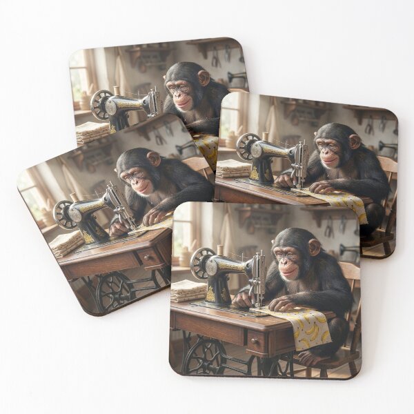 Item preview, Chimpanzee Sews a Pair of Banana Jammies designed and sold by Tridentulus.