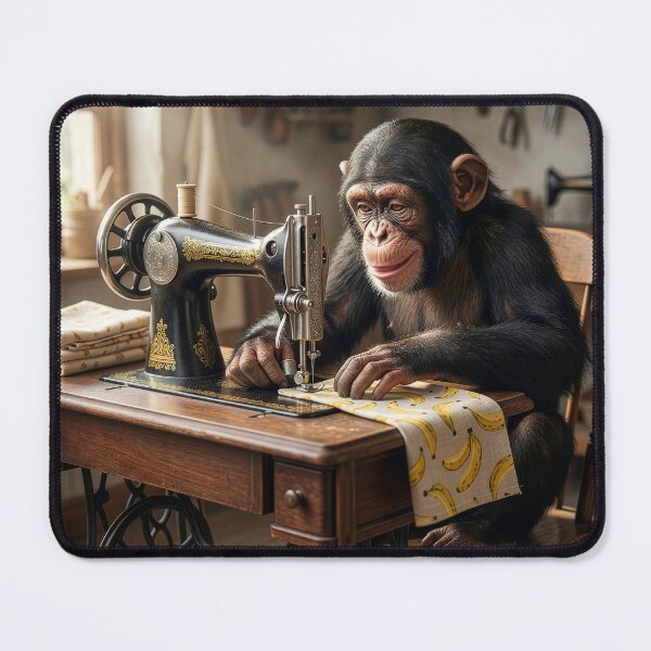 Item preview, Chimpanzee Sews a Pair of Banana Jammies designed and sold by Tridentulus.