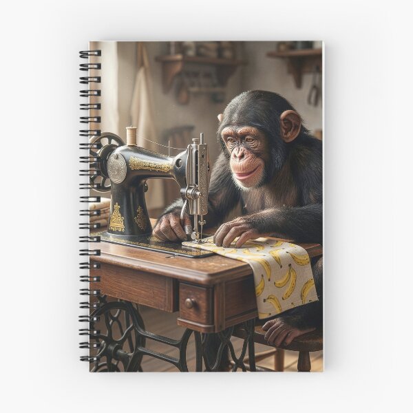 Item preview, Chimpanzee Sews a Pair of Banana Jammies designed and sold by Tridentulus.
