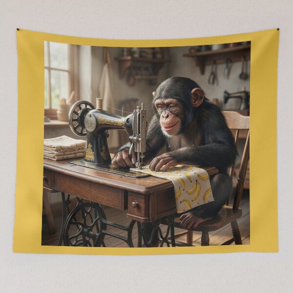 Item preview, Chimpanzee Sews a Pair of Banana Jammies designed and sold by Tridentulus.
