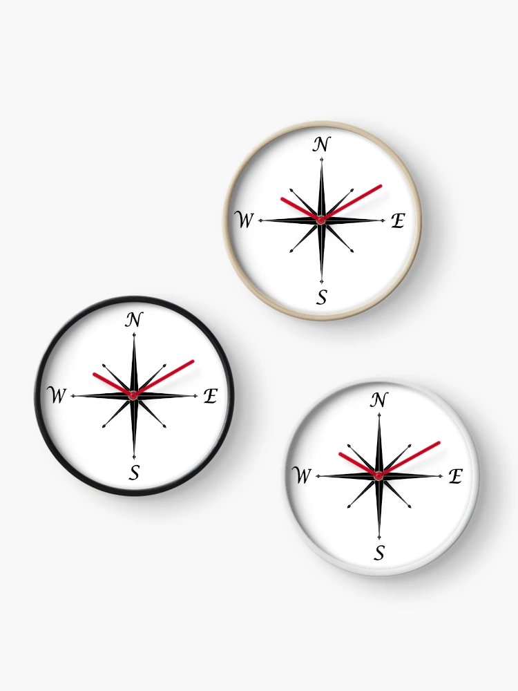 Thumbnail 3 of 4, Clock, Compass Simple designed and sold by rewstudio.