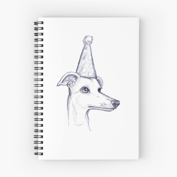 Item preview, Whippet in Birthday Hat designed and sold by Lauren Eldridge-Murray.