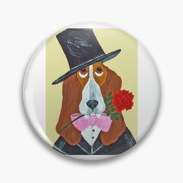 Item preview, Basset Hound in Top Hat with Rose designed and sold by Squirreldumplings.