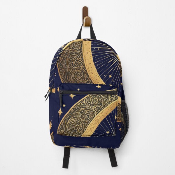 Item preview, Ornate Golden Celestial Crescent Moon with Starburst designed and sold by sanorastyle.