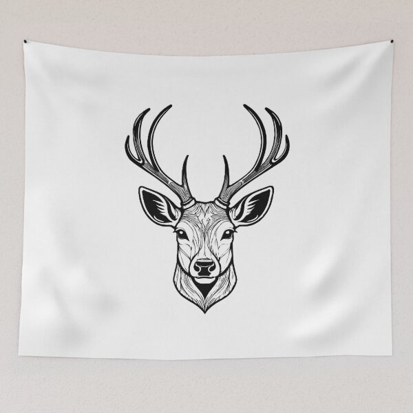 Item preview, Minimal Line Art Deer – Elegant Nature Aesthetic Design - 2 designed and sold by RELAX STATION.
