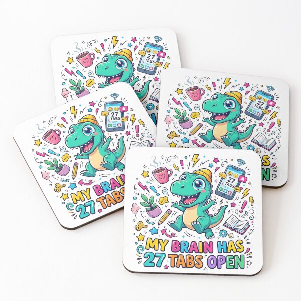 Item preview, ADHD Rex - My Brain Has 27 Tabs Open T-Rex Sticker Design designed and sold by WowDezign.