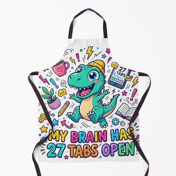 Item preview, ADHD Rex - My Brain Has 27 Tabs Open T-Rex Sticker Design designed and sold by WowDezign.