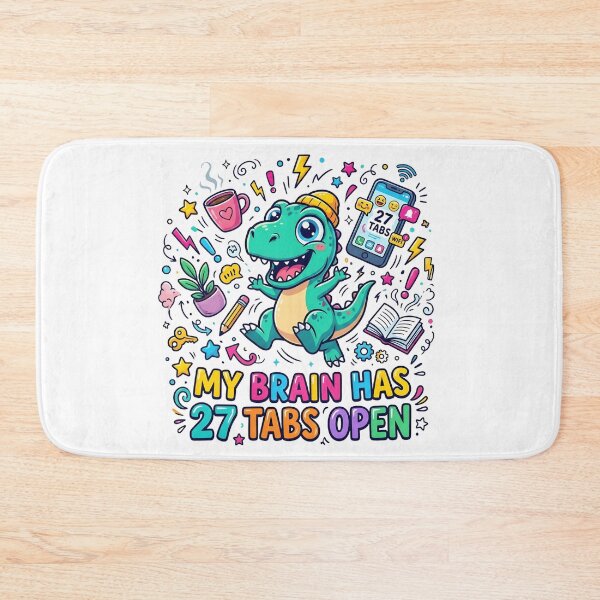 Item preview, ADHD Rex - My Brain Has 27 Tabs Open T-Rex Sticker Design designed and sold by WowDezign.