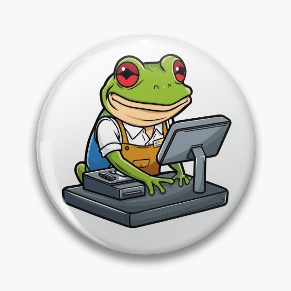 Item preview, Funny Frog Cashier – Cute Retail Worker Meme Design designed and sold by CreativeNest88.