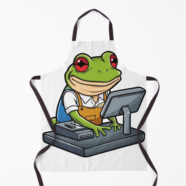 Item preview, Funny Frog Cashier – Cute Retail Worker Meme Design designed and sold by CreativeNest88.