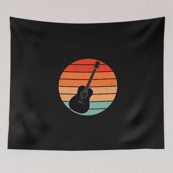 Item preview, The Acoustic Guitar Retro Sunset  designed and sold by GiraffeandStuff.