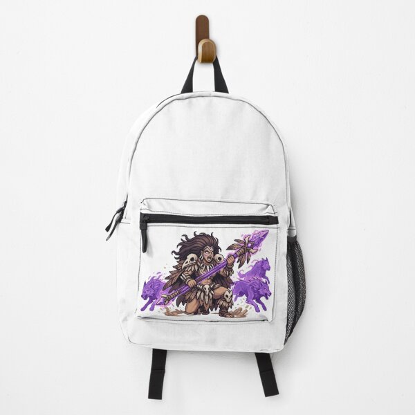 Item preview, Pixel Art Spirit Shaman Warrior with Purple Wolves – Retro 8-Bit Fantasy Design designed and sold by AmazingEG.