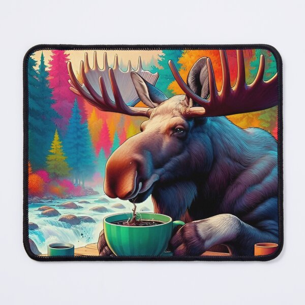 Item preview, Moose Drinking Coffee: “Moose Macchiato” designed and sold by The Coffee Critters.