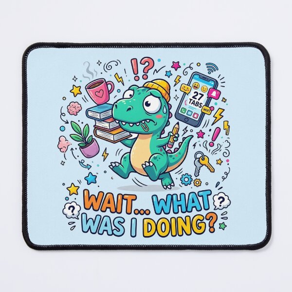 Item preview, ADHD Rex - Wait What Was I Doing Confused Dinosaur Sticker designed and sold by WowDezign.