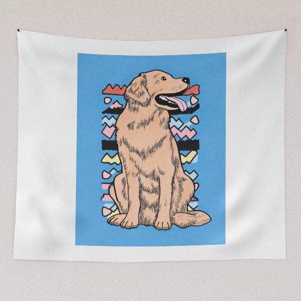 Item preview, Golden Retriever with Geometric Background designed and sold by lautir.