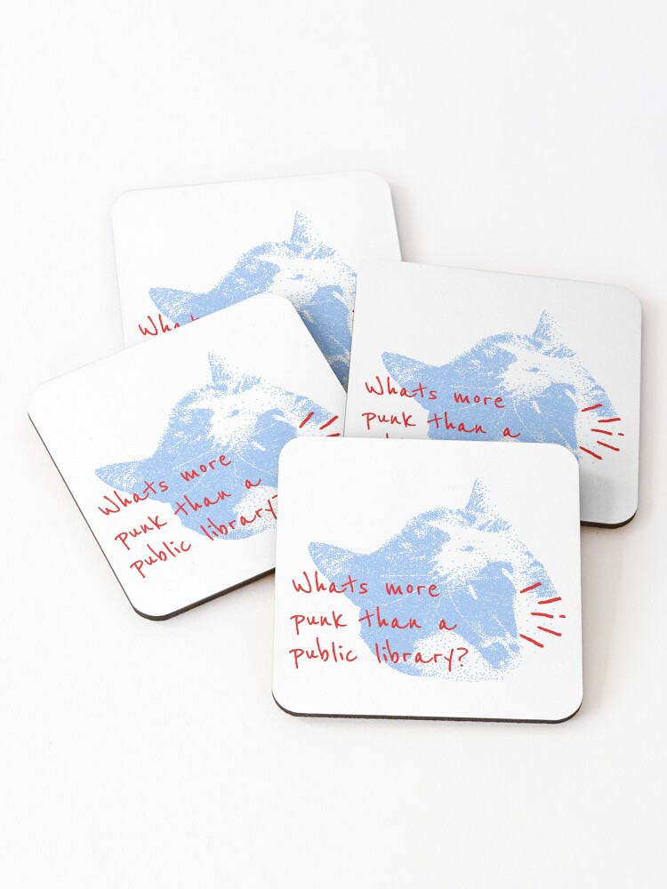 Thumbnail 1 of 5, Coasters (Set of 4), Punk Public Library designed and sold by TheWizardRyn.