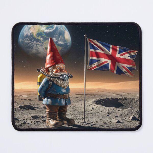 Item preview, Gnome Plants British Flag on the Moon designed and sold by Tridentulus.