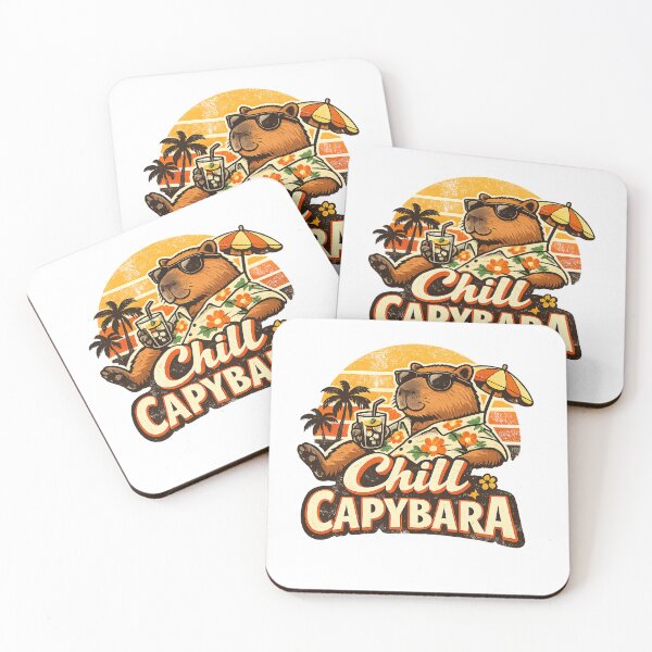 Item preview, Chill Capybara Retro Summer Vibes designed and sold by RetroPop23.