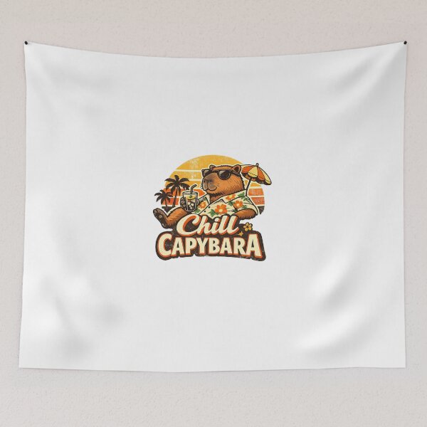 Item preview, Chill Capybara Retro Summer Vibes designed and sold by RetroPop23.