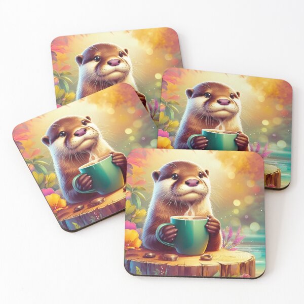 Item preview, Otter Drinking Coffee: "Otter River Roast” designed and sold by The Coffee Critters.