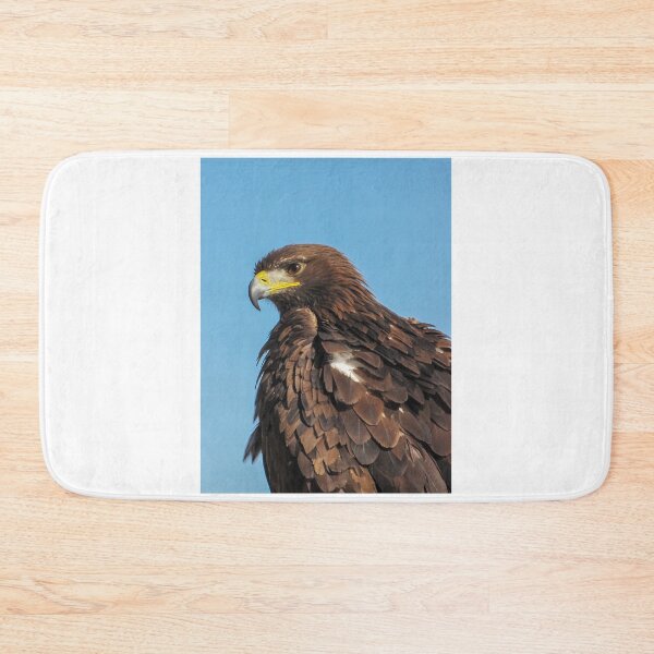 Item preview, Majestic Brown Eagle Portrait With Detailed Feathers And Sharp Beak Against Clear Blue Sky designed and sold by Nmallia.