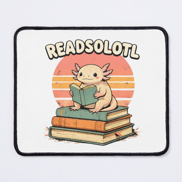 Item preview, Readsolotl Cute Axolotl Reading Book designed and sold by LunaMagicStudio.
